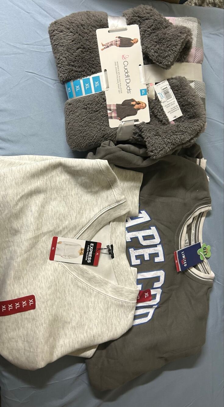 Women's Cuddl Duds Plush Set Express V-Neck Cape Cod Lot 3pc XL NWT (WCB22)